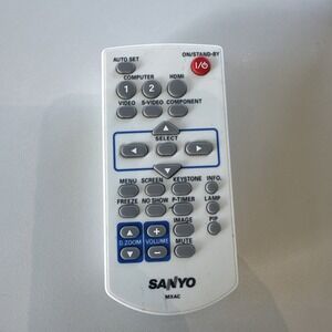 Sanyo MXAC Projector Remote Control, White OEM for PLCWXU300 PLCWR251 PLCWXU300K